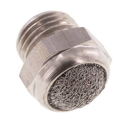 G1/4'' Stainless Steel Compact Pneumatic Muffler 1.4301 Wire Mesh