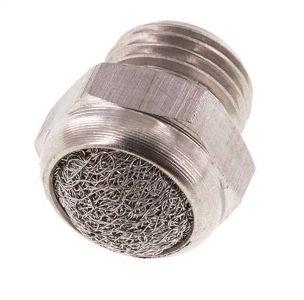 G1/4'' Stainless Steel Compact Pneumatic Muffler 1.4301 Wire Mesh