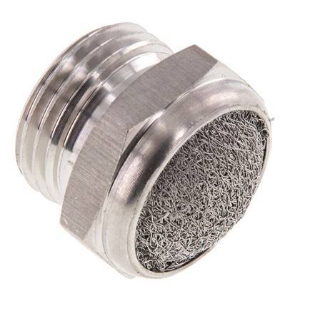 G1/2'' Stainless Steel Compact Pneumatic Muffler 1.4301 Wire Mesh