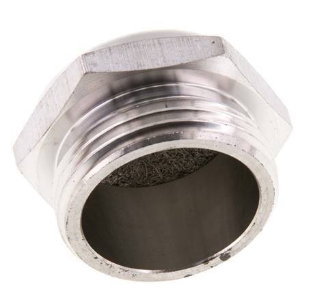 G1'' Stainless Steel Compact Pneumatic Muffler 1.4301 Wire Mesh