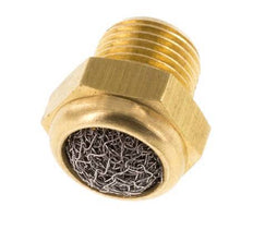 NPT 1/8'' Brass Compact Pneumatic Muffler 1.4301 Wire Mesh [5 Pieces]