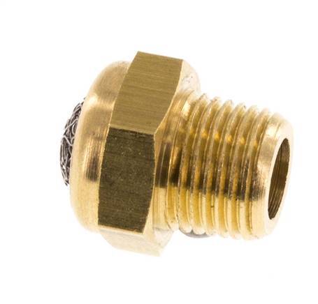 NPT 1/8'' Brass Compact Pneumatic Muffler 1.4301 Wire Mesh [5 Pieces]