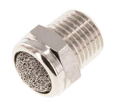 NPT 1/4'' Nickel-Plated Brass Compact Pneumatic Muffler 1.4301 Wire Mesh [5 Pieces]