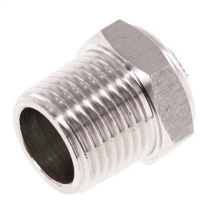 NPT 1/2'' Stainless Steel Compact Pneumatic Muffler 1.4301 Wire Mesh