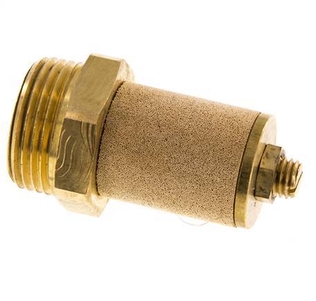 G1'' Brass Flow Control Muffler With Lock Nut