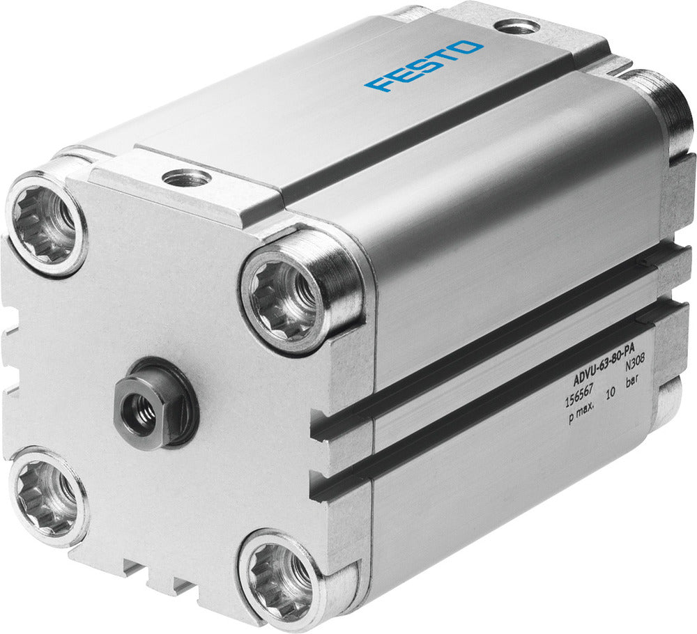 Festo Compact Cylinder 63mm Bore 15mm Stroke Double Acting - 156560