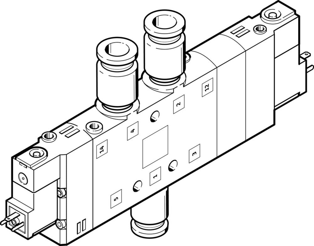 Festo 5/3 Exhausted Air Solenoid Valve QS-10 1250l/min - 170345
