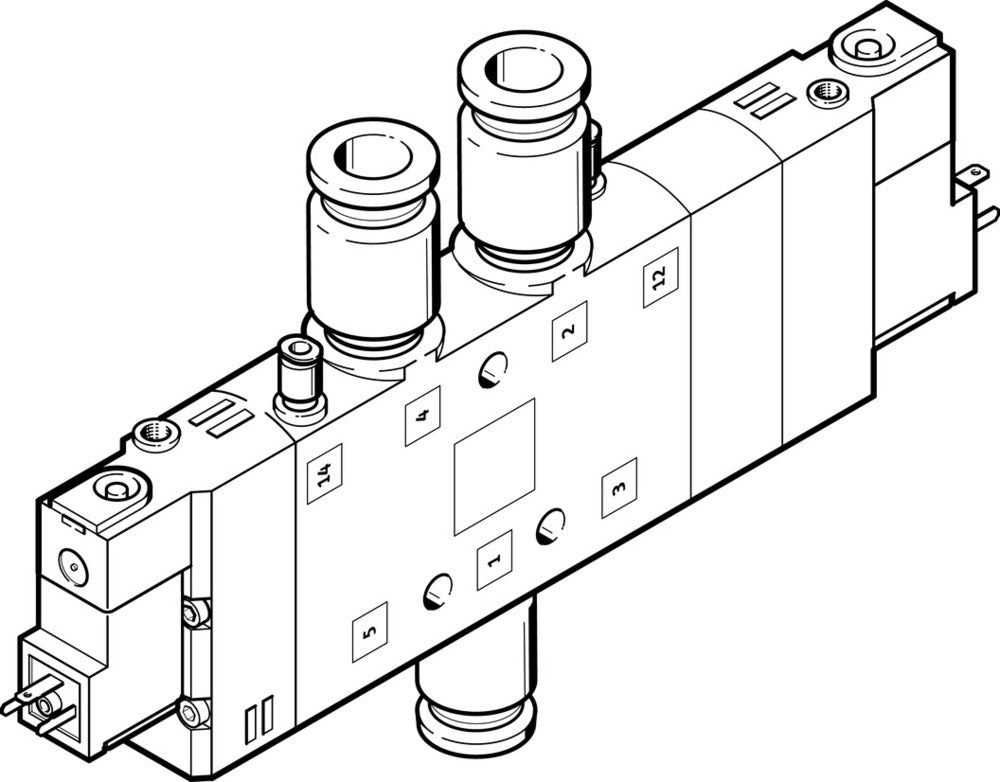 Festo 5/3 NC Air Solenoid Valve QS-10 1250l/min - 170308