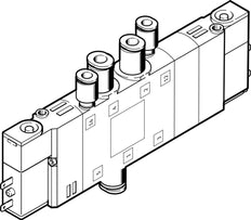 Festo 5/3 NC Air Solenoid Valve QS-6 410l/min - 196905