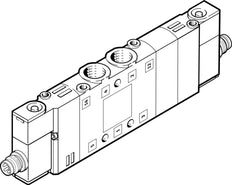 Festo 5/3 NC Air Solenoid Valve M7 350l/min - 550228