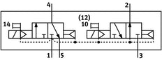 Festo 2x3/2 NO/NC Monostable Air Solenoid Valve Size 18mm ISO 15407-1 400l/min - 547213
