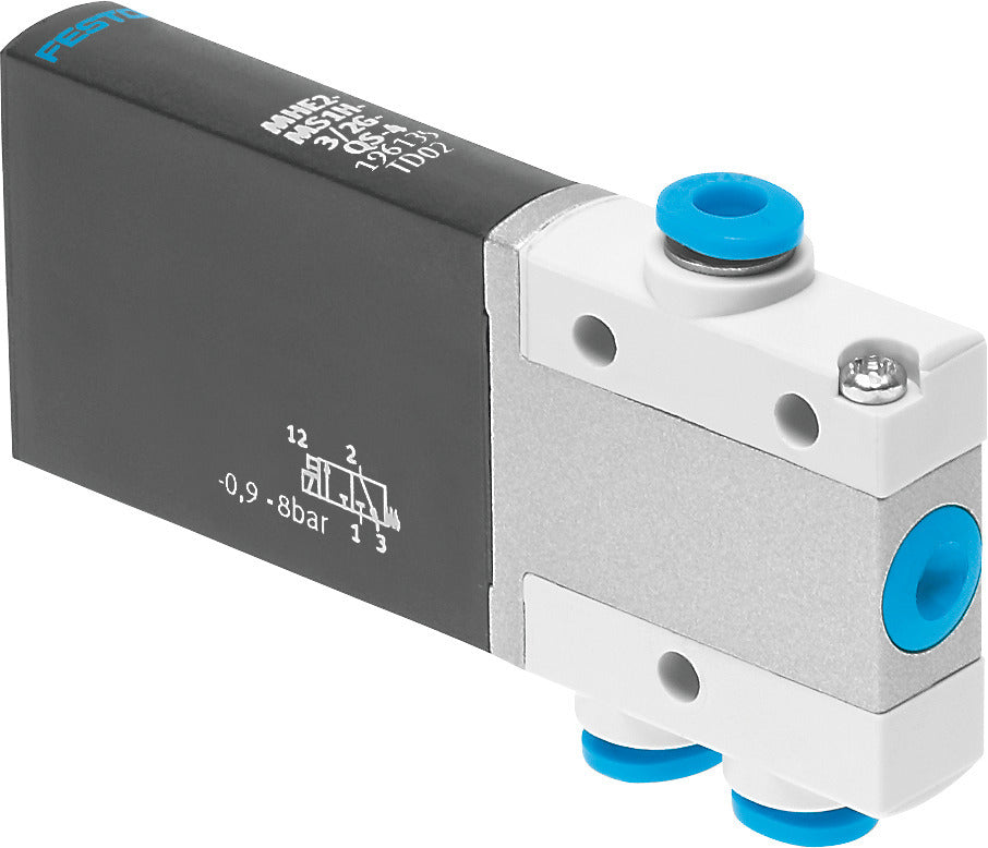 Festo 3/2 NC Monostable Air Solenoid Valve QS-4 100l/min -0.9 - 8bar/-13 - 116psi - 196135
