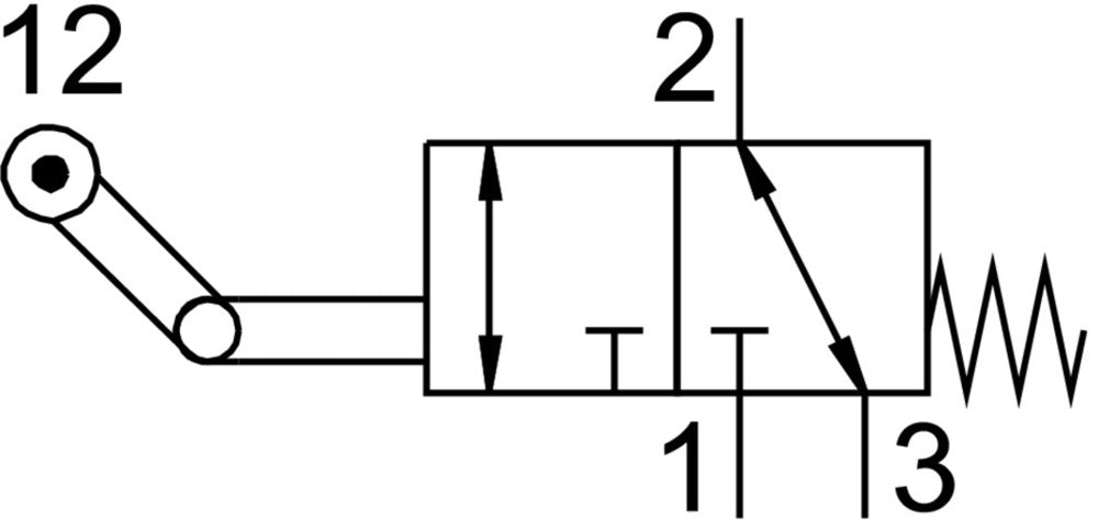 Festo 3/2 Monostable Roller Lever Valve G1/4 870l/min -0.95 - 10bar/-14 - 145psi - 8047103