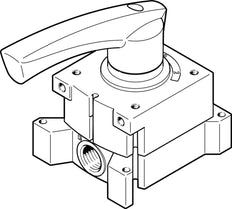Festo 4/3 Pressurized Hand Lever Valve G1/2 3200l/min - 3192071