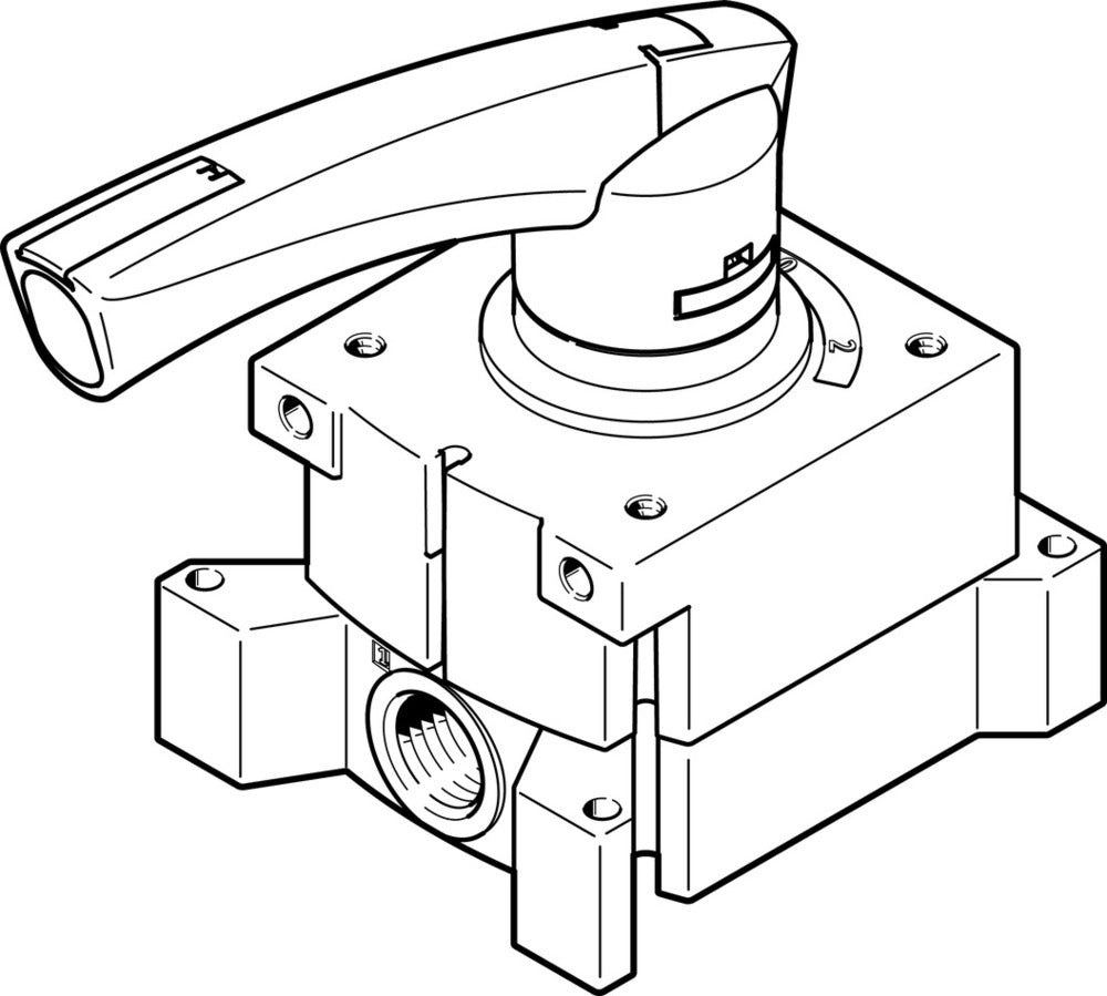 Festo 4/3 Pressurized Hand Lever Valve G1/2 3200l/min - 3192082