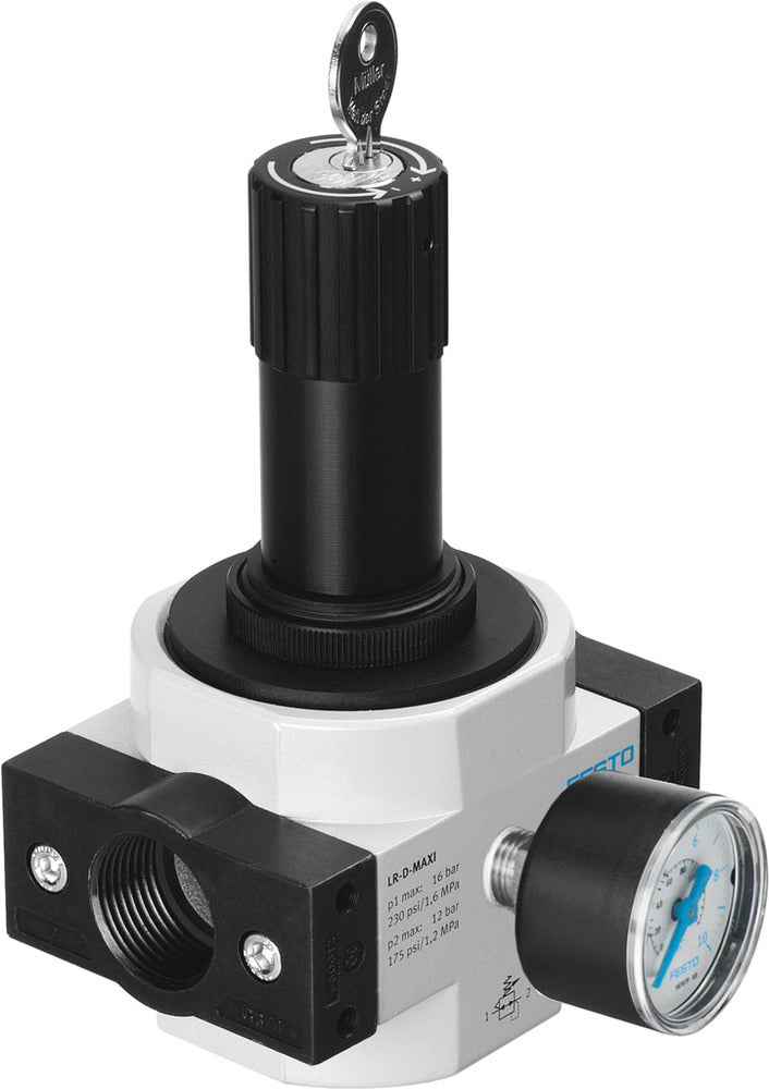 Festo Compressed Air Pressure Regulator G3/8'' 0.5-7bar 3300l/min Midi - 194639