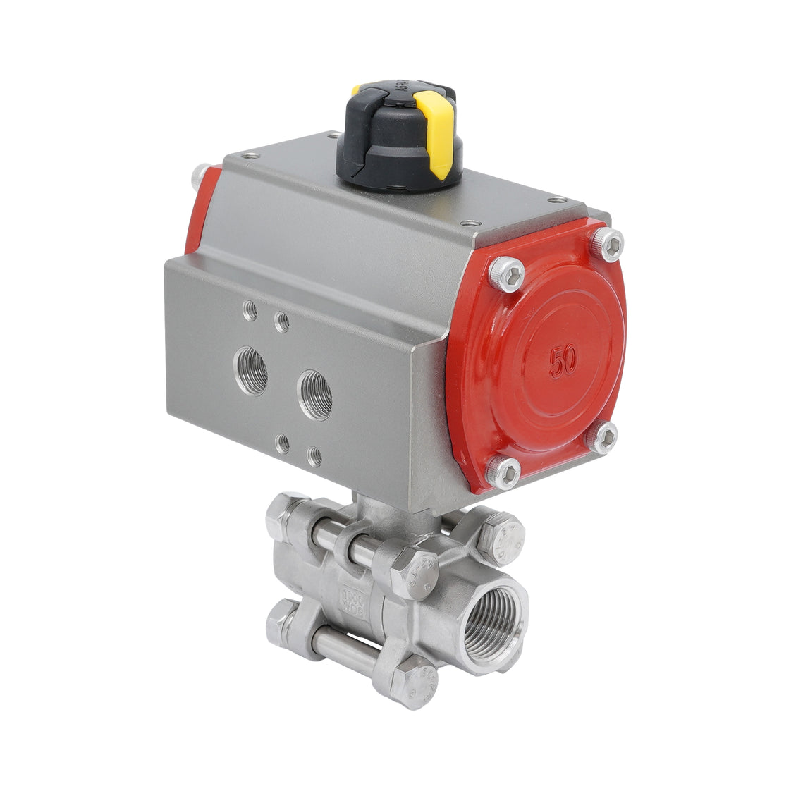 Rp 3'' 2-Way Pneumatic Stainless Steel Ball Valve Spring-closed