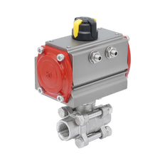 Rp 3'' 2-Way Pneumatic Stainless Steel Ball Valve Spring-opened