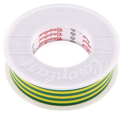 Electrical Insulation Tape VDE-tested 25mm/25m Green/Yellow