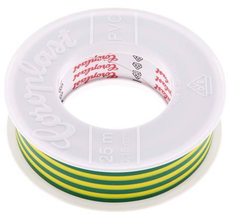 Electrical Insulation Tape VDE-tested 25mm/25m Green/Yellow