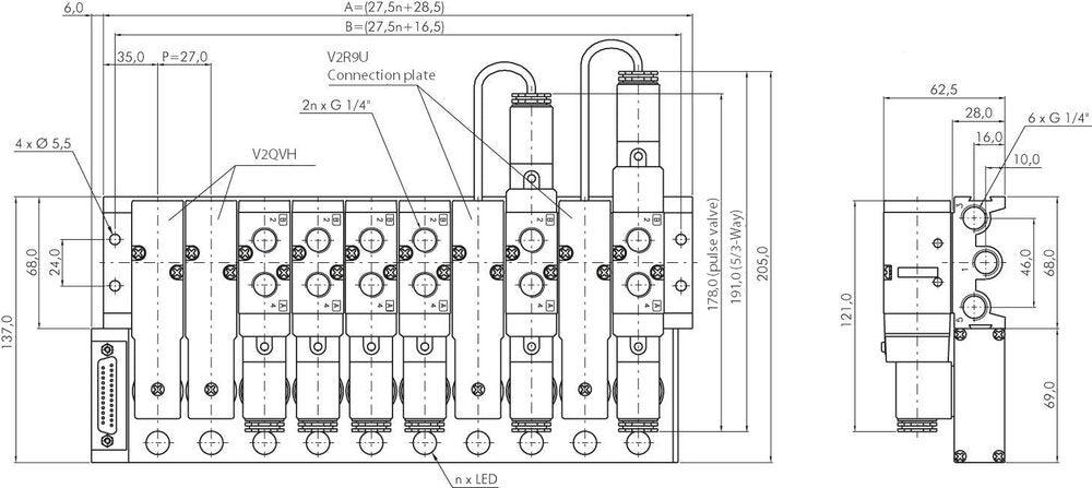 14x Multipole-Connector YPC SF4000 Valves 24VDC