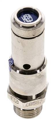 G 1/2'' Nickel-plated Brass Pre-Set Safety Valve 0.5 bar (7.25 psi) DN 10