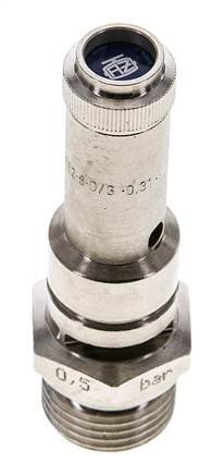 G 1/2'' Nickel-plated Brass Pre-Set Safety Valve 7.5 bar (108.78 psi) DN 8