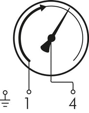 Contact Pressure Gauge NC 0..2.5bar (36psi) Stainless Steel 100mm Class 1 Below Connection