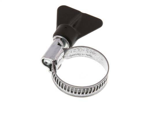 16 - 27 mm Hose Clamp with a Galvanised Steel 9 mm band With Butterfly Handle - Norma [5 Pieces]