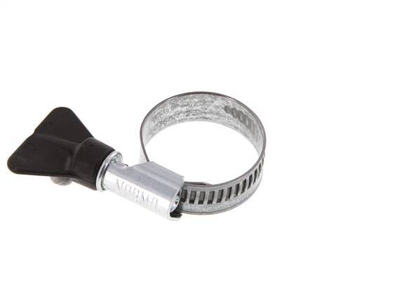 20 - 32 mm Hose Clamp with a Galvanised Steel 12 mm band With Butterfly Handle - Norma [5 Pieces]