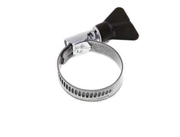 25 - 40 mm Hose Clamp with a Galvanised Steel 12 mm band With Butterfly Handle - Norma [5 Pieces]
