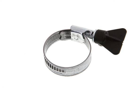25 - 40 mm Hose Clamp with a Galvanised Steel 12 mm band With Butterfly Handle - Norma [5 Pieces]