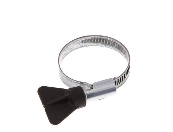 25 - 40 mm Hose Clamp with a Galvanised Steel 9 mm band With Butterfly Handle - Norma [5 Pieces]