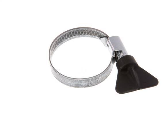 25 - 40 mm Hose Clamp with a Galvanised Steel 9 mm band With Butterfly Handle - Norma [5 Pieces]