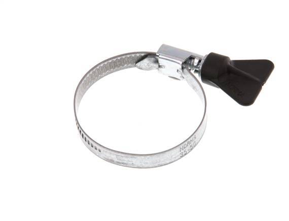 35 - 50 mm Hose Clamp with a Galvanised Steel 9 mm band With Butterfly Handle - Norma [5 Pieces]