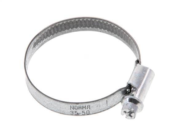35 - 50 mm Hose Clamp with a Galvanised Steel 9 mm band - Norma [10 Pieces]