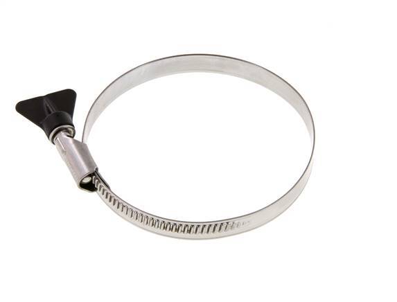 80 - 100 mm Hose Clamp with a Stainless Steel 304 12 mm band With Butterfly Handle - Norma