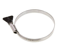 80 - 100 mm Hose Clamp with a Stainless Steel 304 12 mm band With Butterfly Handle - Norma