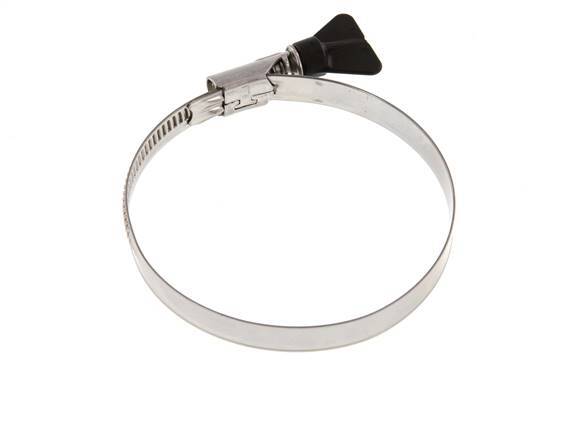 80 - 100 mm Hose Clamp with a Stainless Steel 304 12 mm band With Butterfly Handle - Norma