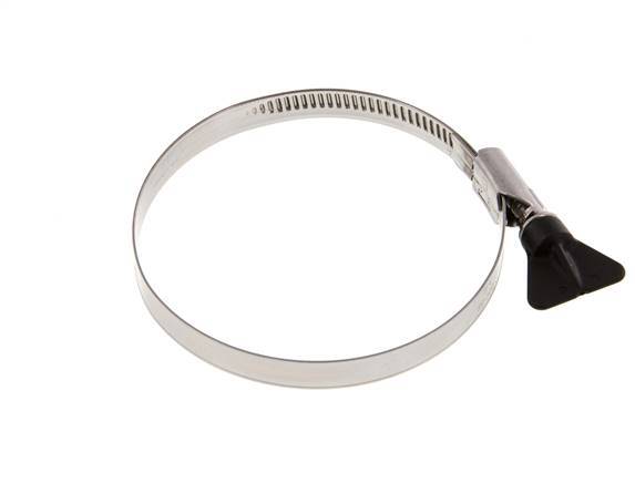 80 - 100 mm Hose Clamp with a Stainless Steel 304 12 mm band With Butterfly Handle - Norma