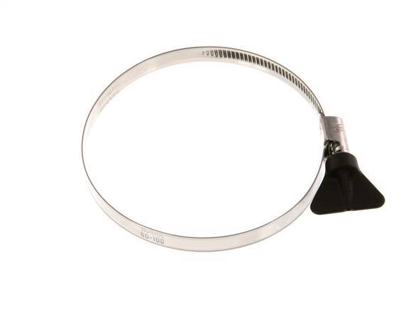 80 - 100 mm Hose Clamp with a Stainless Steel 304 9 mm band With Butterfly Handle - Norma [2 Pieces]
