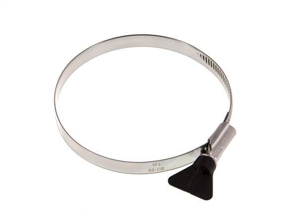 90 - 110 mm Hose Clamp with a Stainless Steel 304 12 mm band With Butterfly Handle - Norma