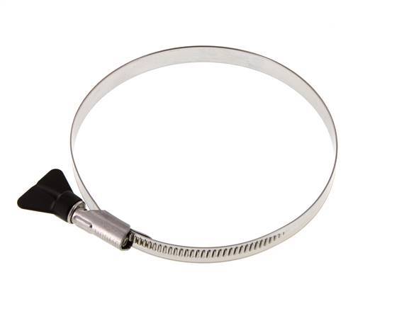 110 - 130 mm Hose Clamp with a Stainless Steel 304 12 mm band With Butterfly Handle - Norma