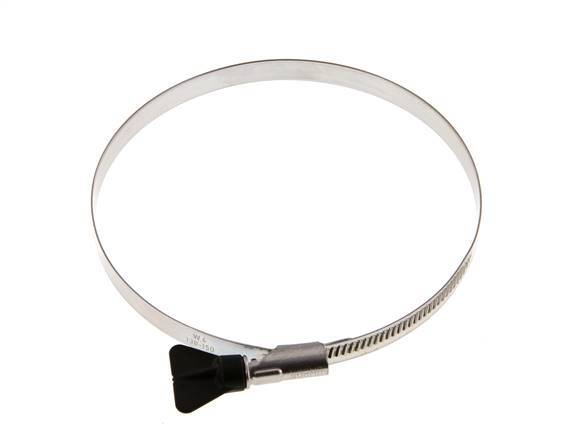 130 - 150 mm Hose Clamp with a Stainless Steel 304 12 mm band With Butterfly Handle - Norma