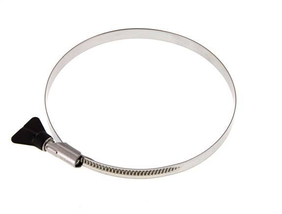 130 - 150 mm Hose Clamp with a Stainless Steel 304 12 mm band With Butterfly Handle - Norma