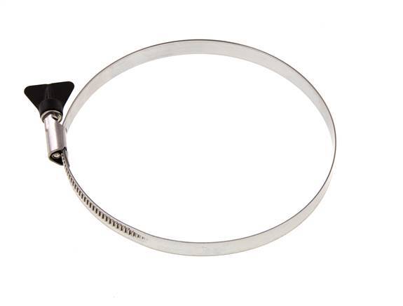 130 - 150 mm Hose Clamp with a Stainless Steel 304 12 mm band With Butterfly Handle - Norma