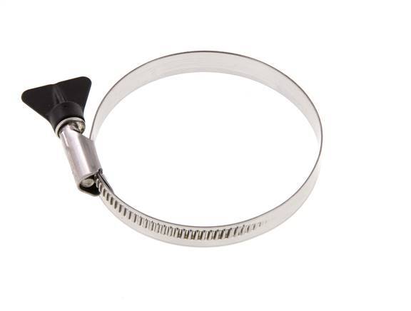 70 - 90 mm Hose Clamp with a Stainless Steel 304 12 mm band With Butterfly Handle - Norma