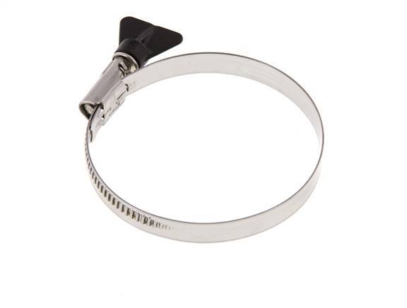 70 - 90 mm Hose Clamp with a Stainless Steel 304 12 mm band With Butterfly Handle - Norma