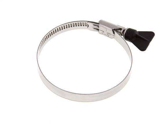 70 - 90 mm Hose Clamp with a Stainless Steel 304 12 mm band With Butterfly Handle - Norma