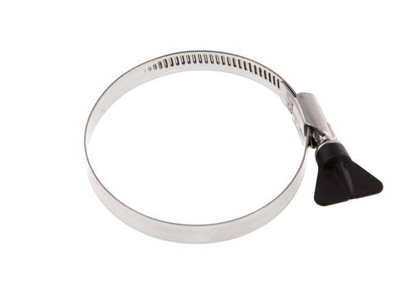 70 - 90 mm Hose Clamp with a Stainless Steel 304 12 mm band With Butterfly Handle - Norma
